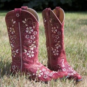 Shyanne Red Embroidered Cowboy Cowgirl Boots